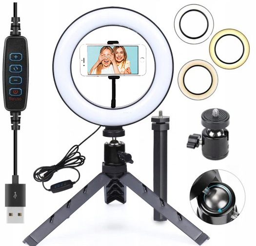 

Uchwyt Na Telefon Statyw Z Lampą Led Ring Do Zdjęć