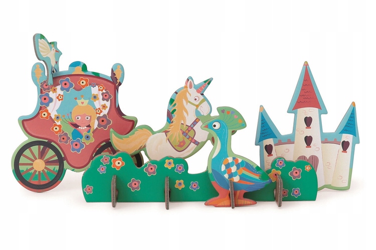 Puzzle 2D 3D Scenografia Księżniczka Dla Dzieci