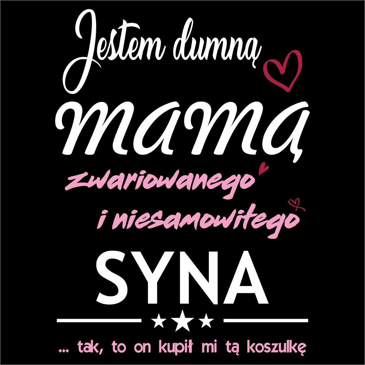 T-shirt dla MAMY na DZIEŃ MAMY koszulka PREZENT Dekolt okrągły