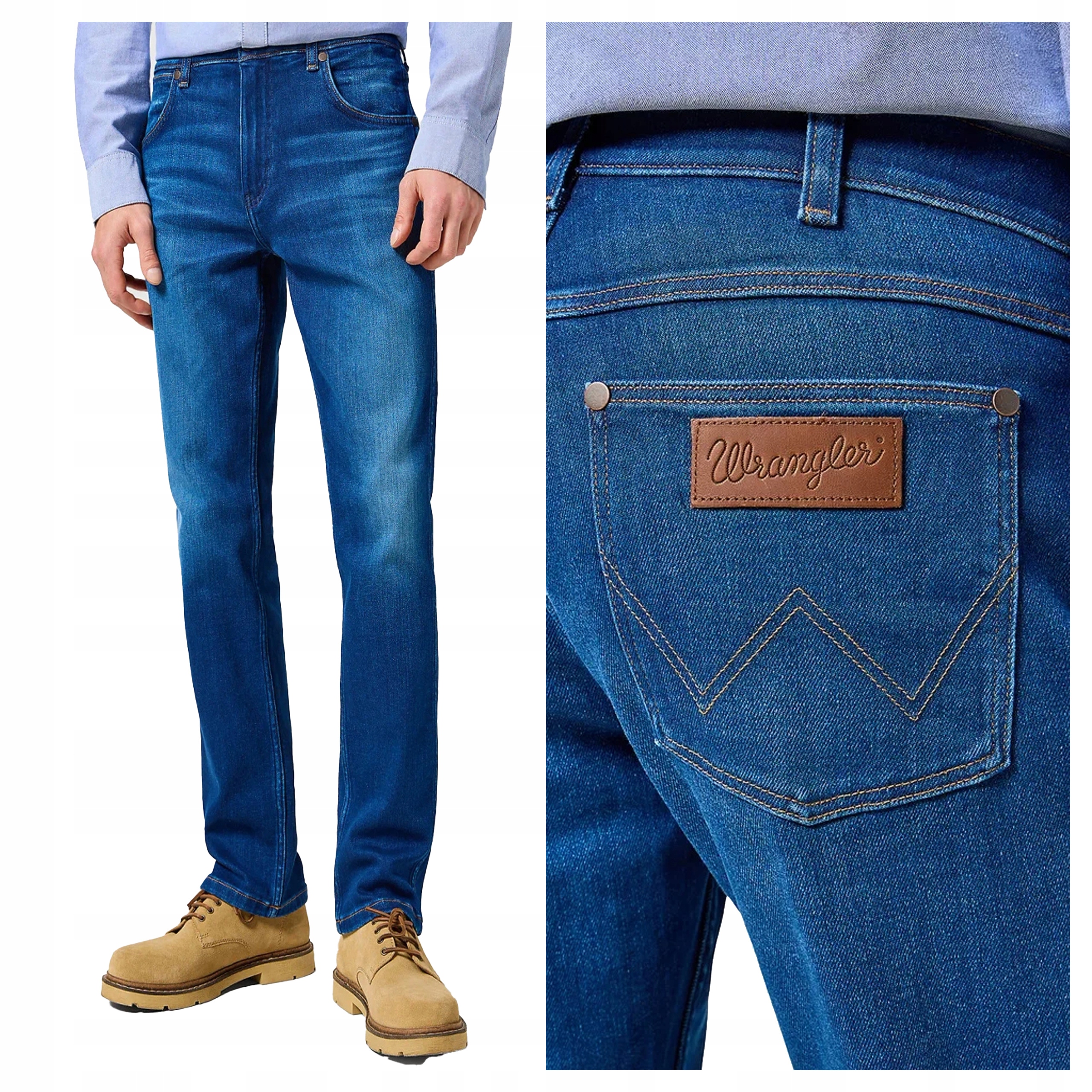 Wrangler Greensboro Blue Jam Pánské džíny Jednoduché W31 L34