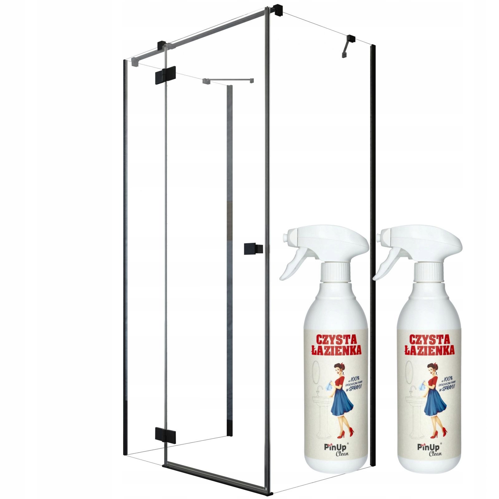 Kabina Radaway Essenza Black Kdj+s 100x80 L czyst pianka czyszcząca PinUp
