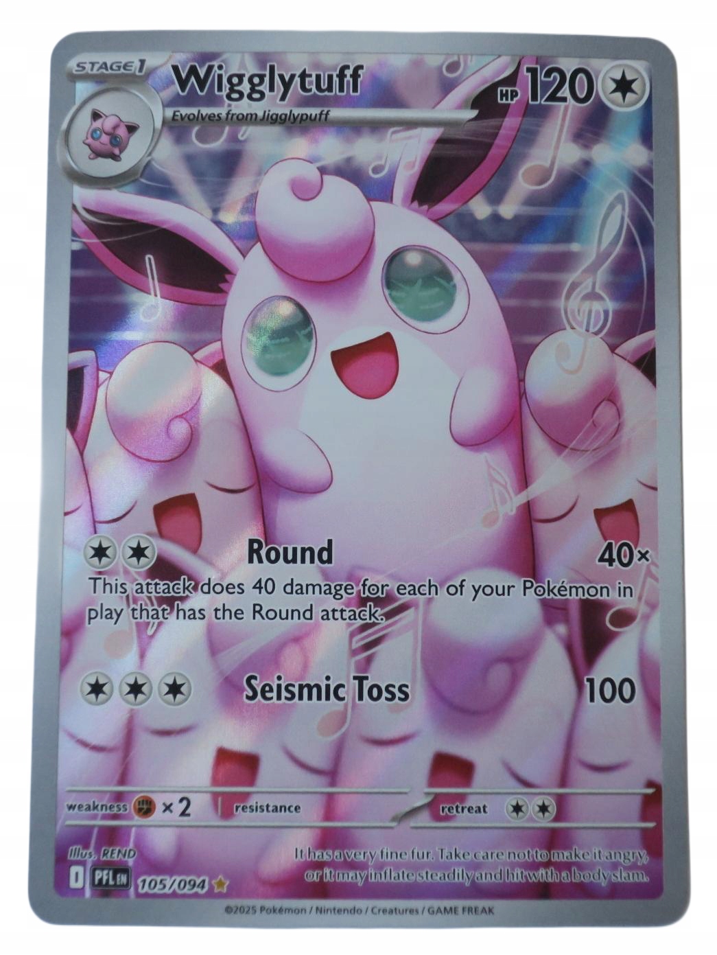 ORYGINALNA KARTA POKEMON PHANTASMAL FLAMES WIGGLYTUFF PFL 105/094