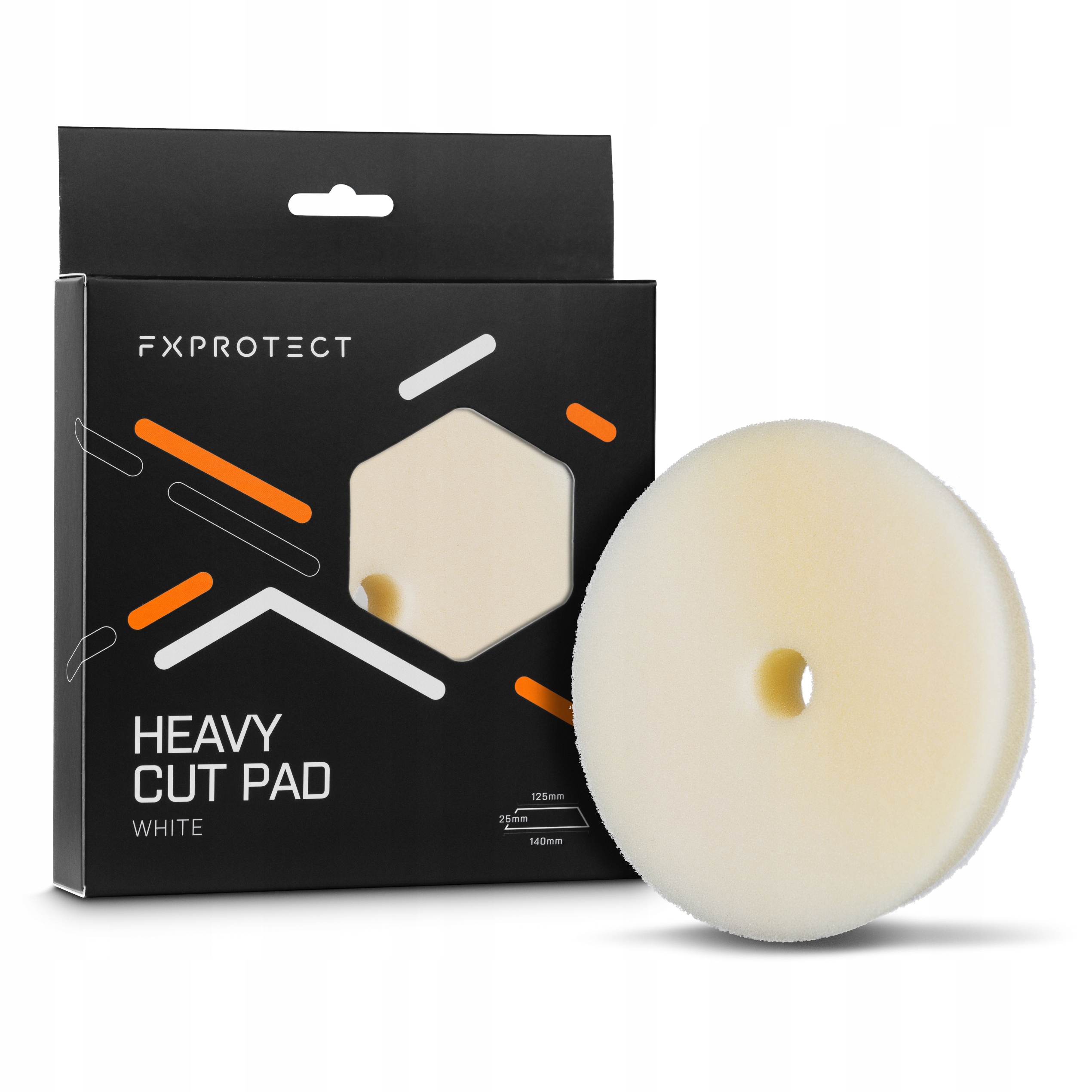 Fx PROTECT125mm 140mm Heavy Cut White Pad Polerski Mocno Tnący Twarda Gąbka