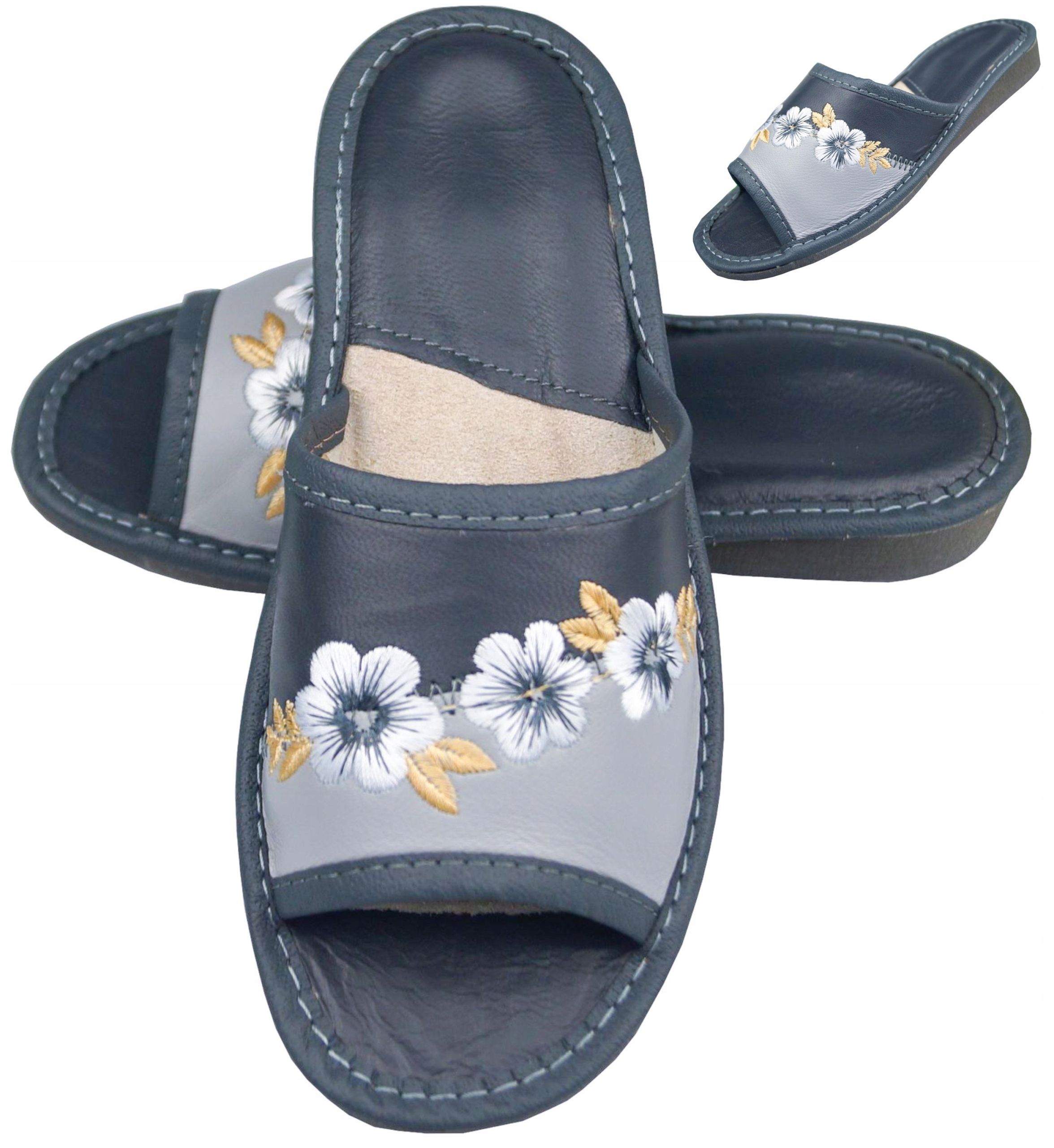 

Pantofle skórzane Premium Kapcie Styl Gór Laczki