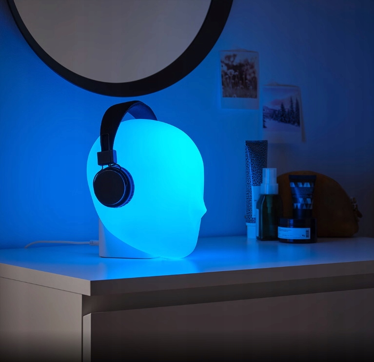 IKEA ISKARNA Lampa stołowa głowa LED wielobarwny Rodzaj gwintu zintegrowane źródło LED