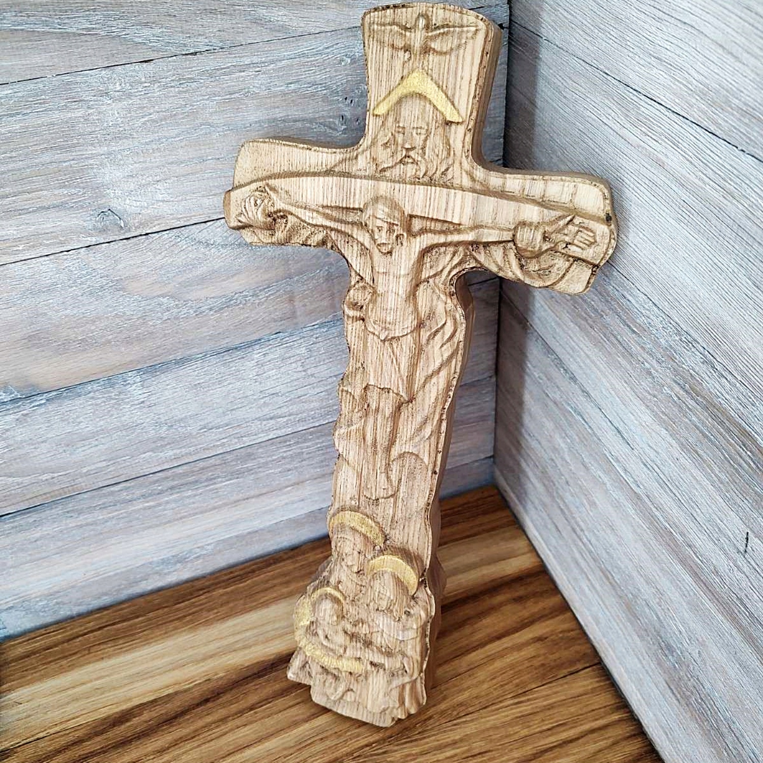 Obraz ve dřevě Plochá socha Svatý kříž 30