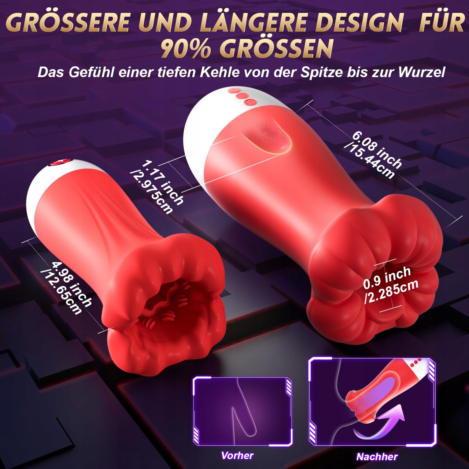 Masturbator Męski Elektryczny 10 Wibracji 10 Lizań 4 Ssania PANGPANGMI — miniatura 4