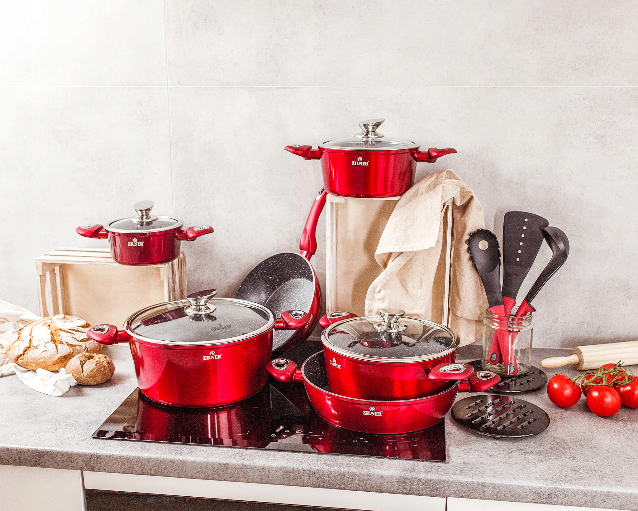 Zestaw garnków Zilner RED 15 el. NOWOŚĆ EAN (GTIN) 5903784085162