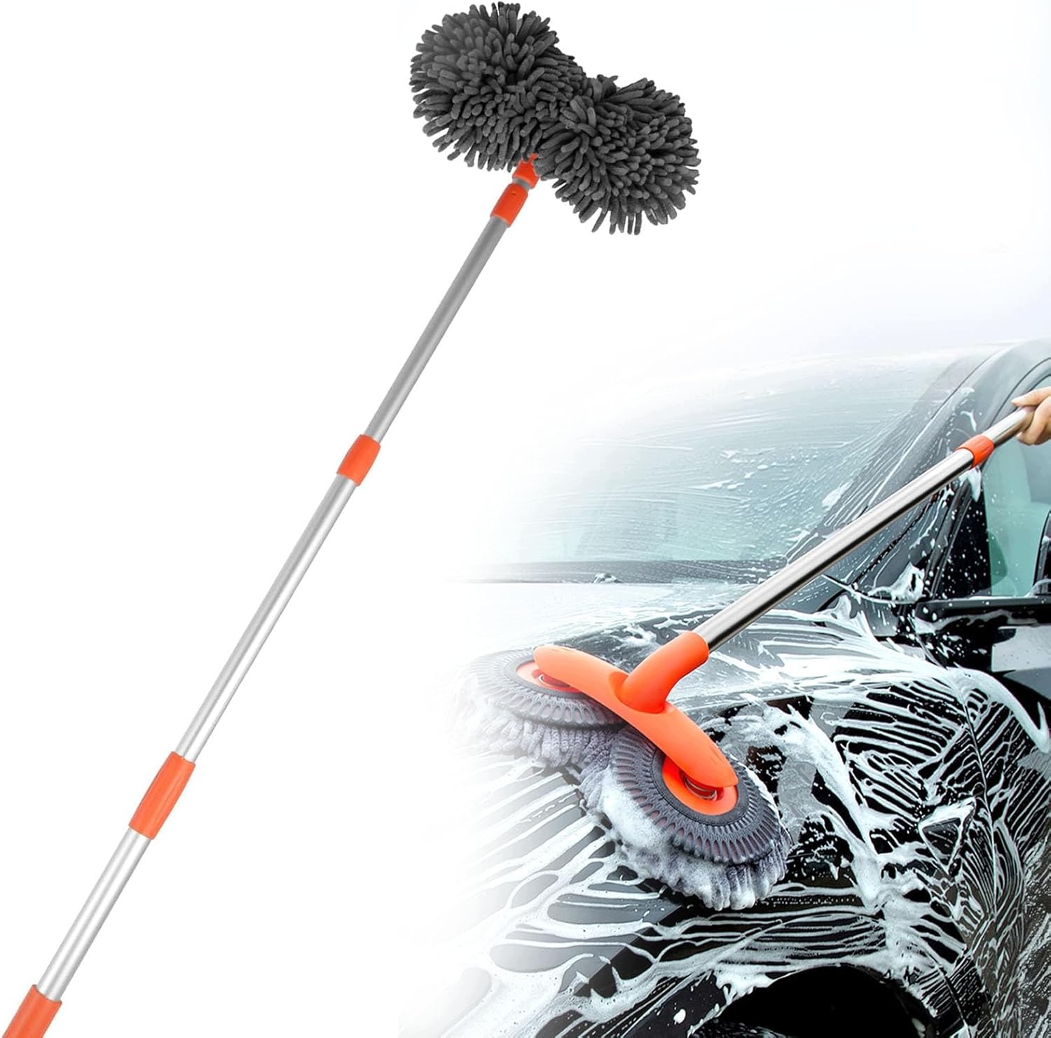Długa Szczotka Do Mycia Auta Mop Samochodowy Teleskopowy Składany 56-110CM