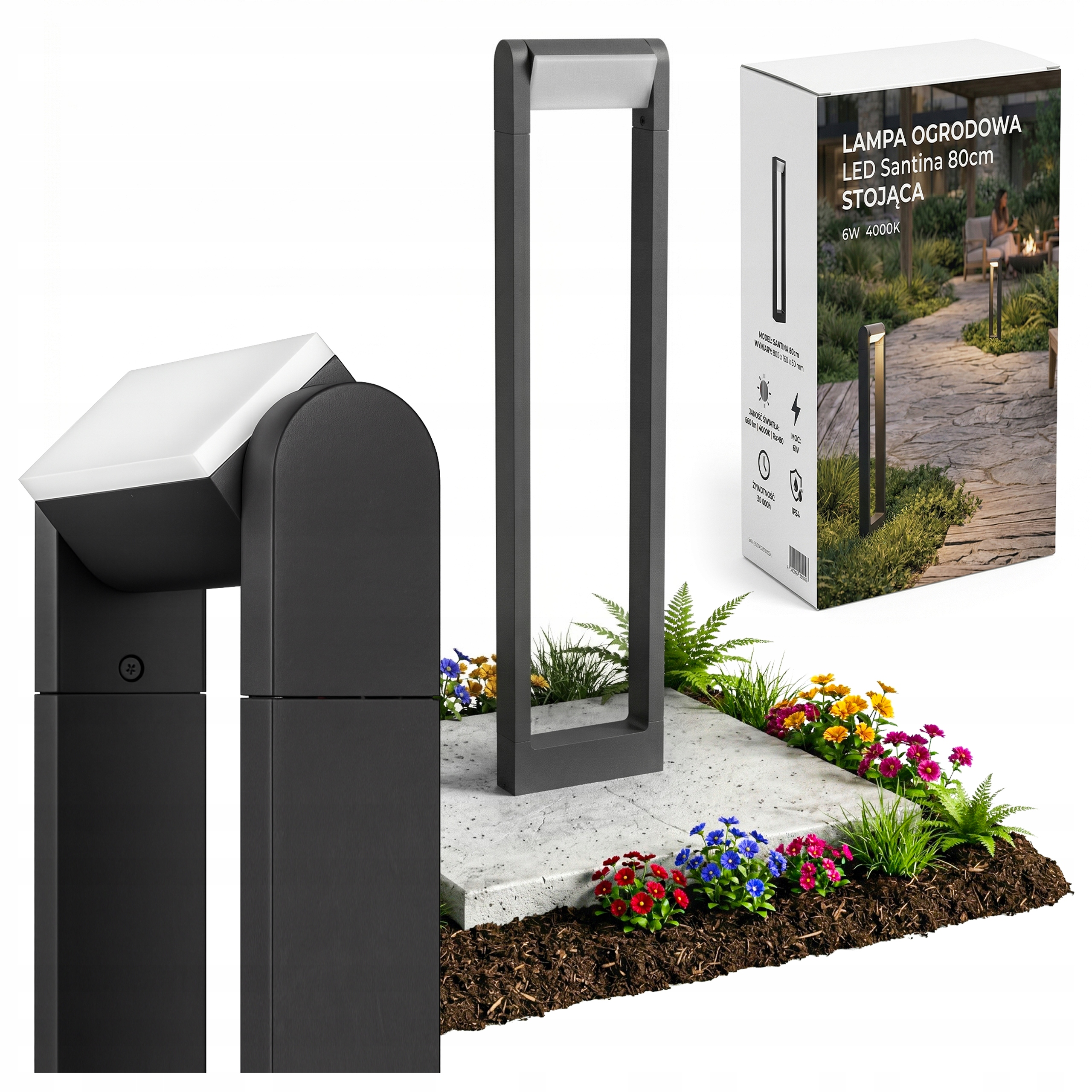Zahradní Led lampa 80 cm venkovní stojací sloupek Led regulace 4000K