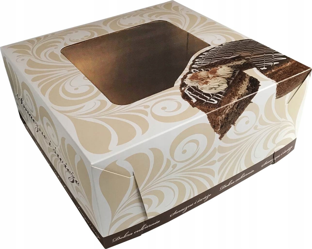 

Karton pudełko na tort ciasto oranament 32x32x14cm