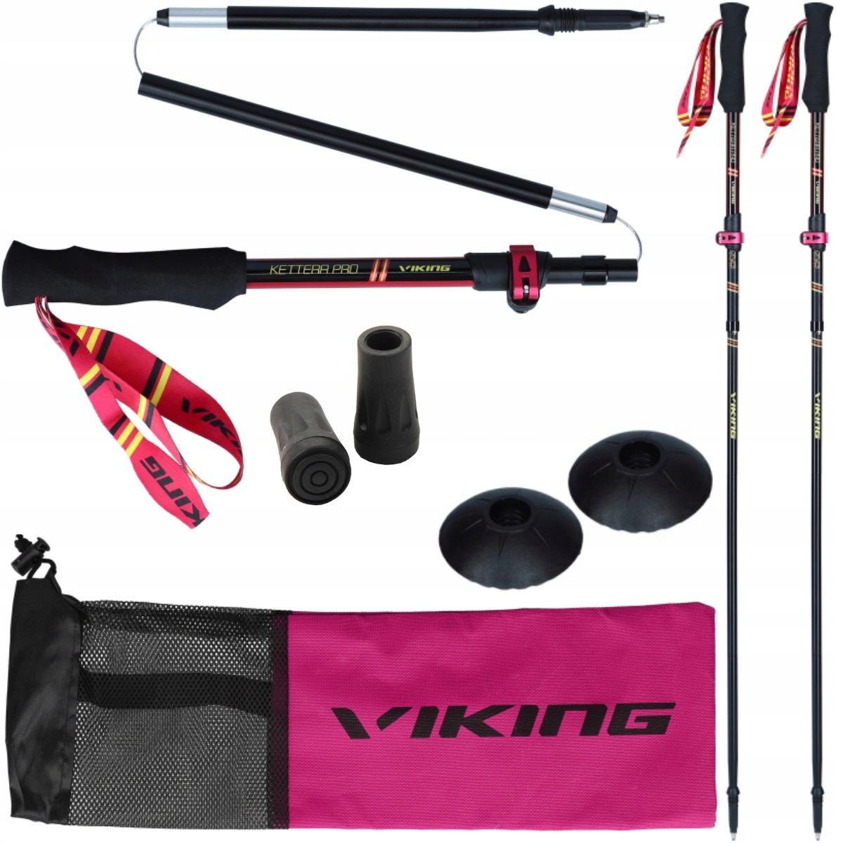 Kije Trekkingowe Viking Kettera Pro Lady Składane do 36 cm zakres 105-125cm