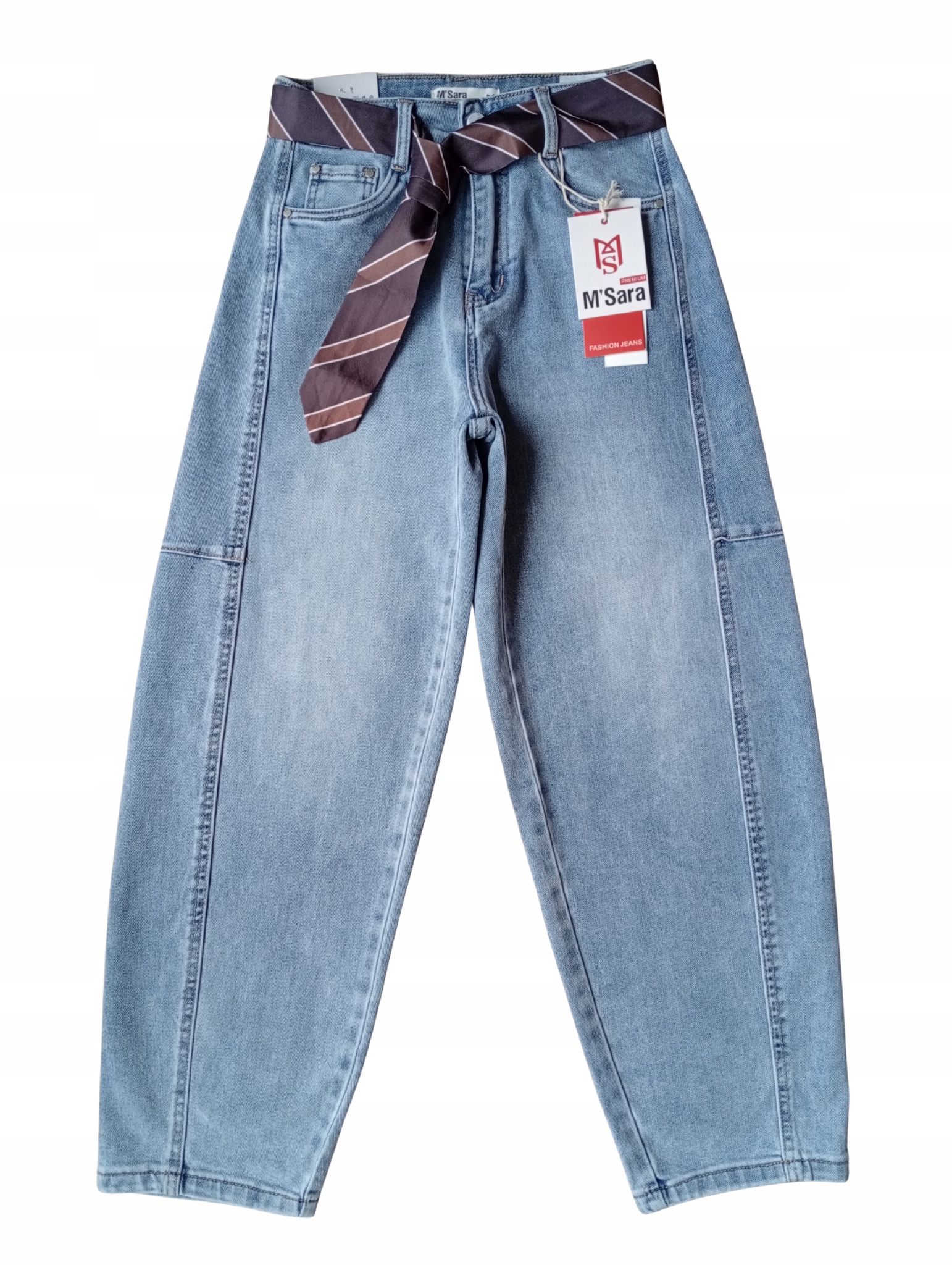 Spodnie damskie jeans M. Sara Balloon Wysoki stan Roz. S