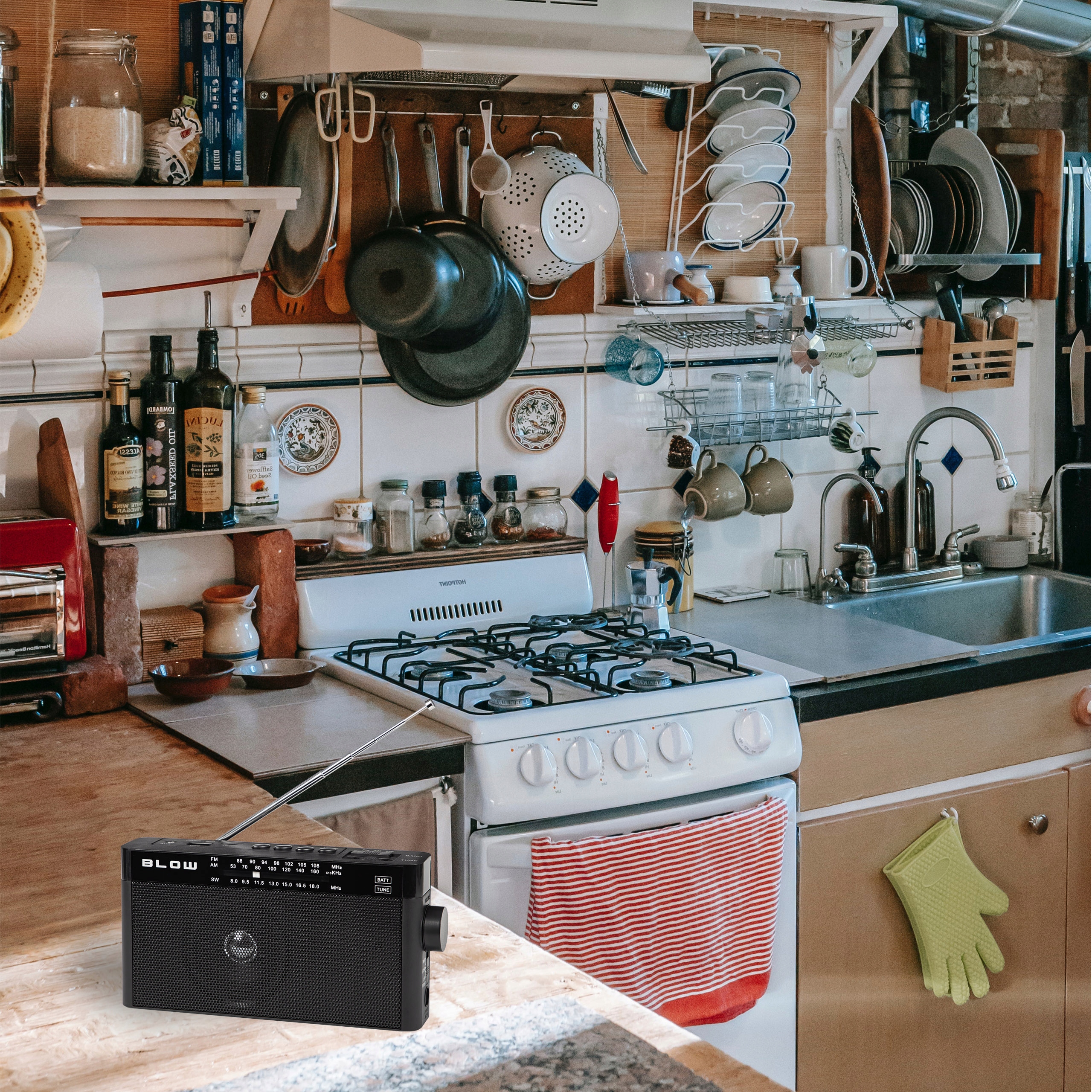 RADIO PRZENOŚNE AM/FM KUCHENNE BUDOWLANE BLUETOOTH AKUMULATOR USB AUX SD Marka Blow