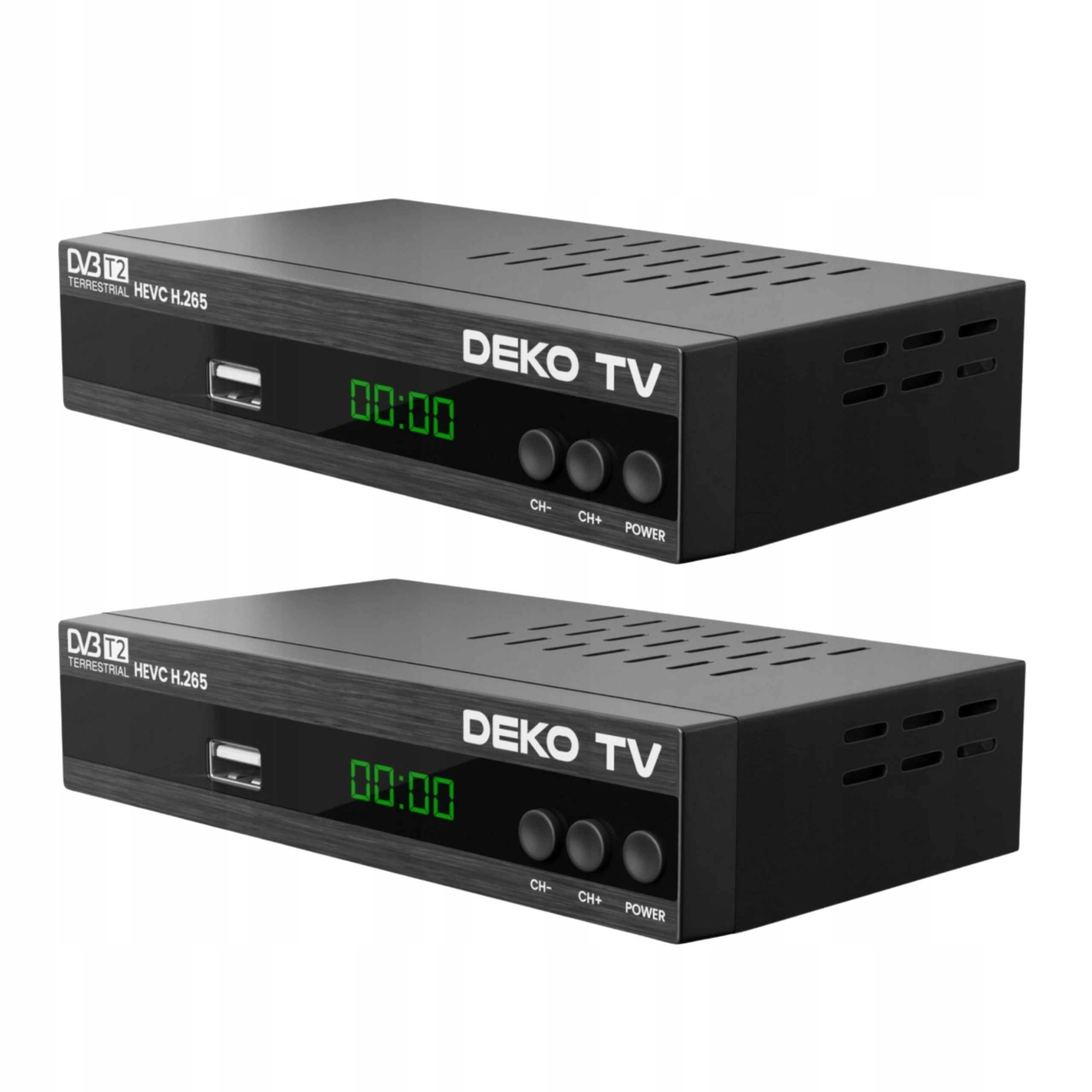 Dekodér DVBT2 DekoTV Sada 2 ks pro pozemní televizi DVB-T2 Hevc H.265