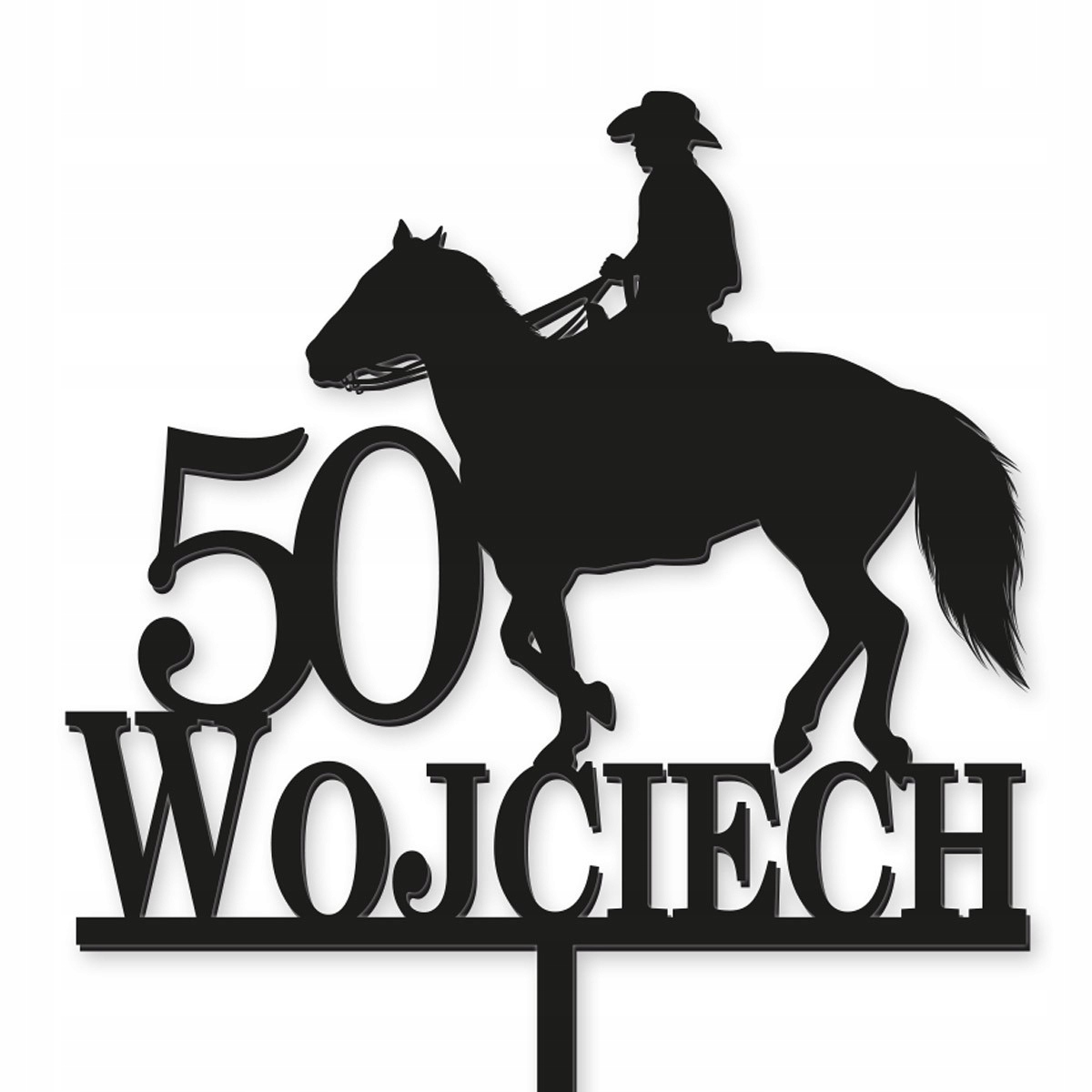 Topper Kowboj Cowboy Koń Jazda konna NAPIS CZARNY