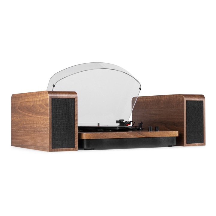 Stylowy Gramofon z głośnikami BT USB RCA + winyl Kolor brązowy