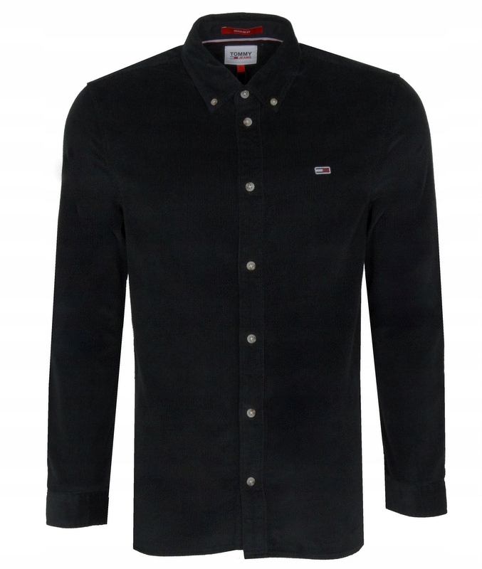 Tommy Jeans pánská košile, manšestrová, černá, S