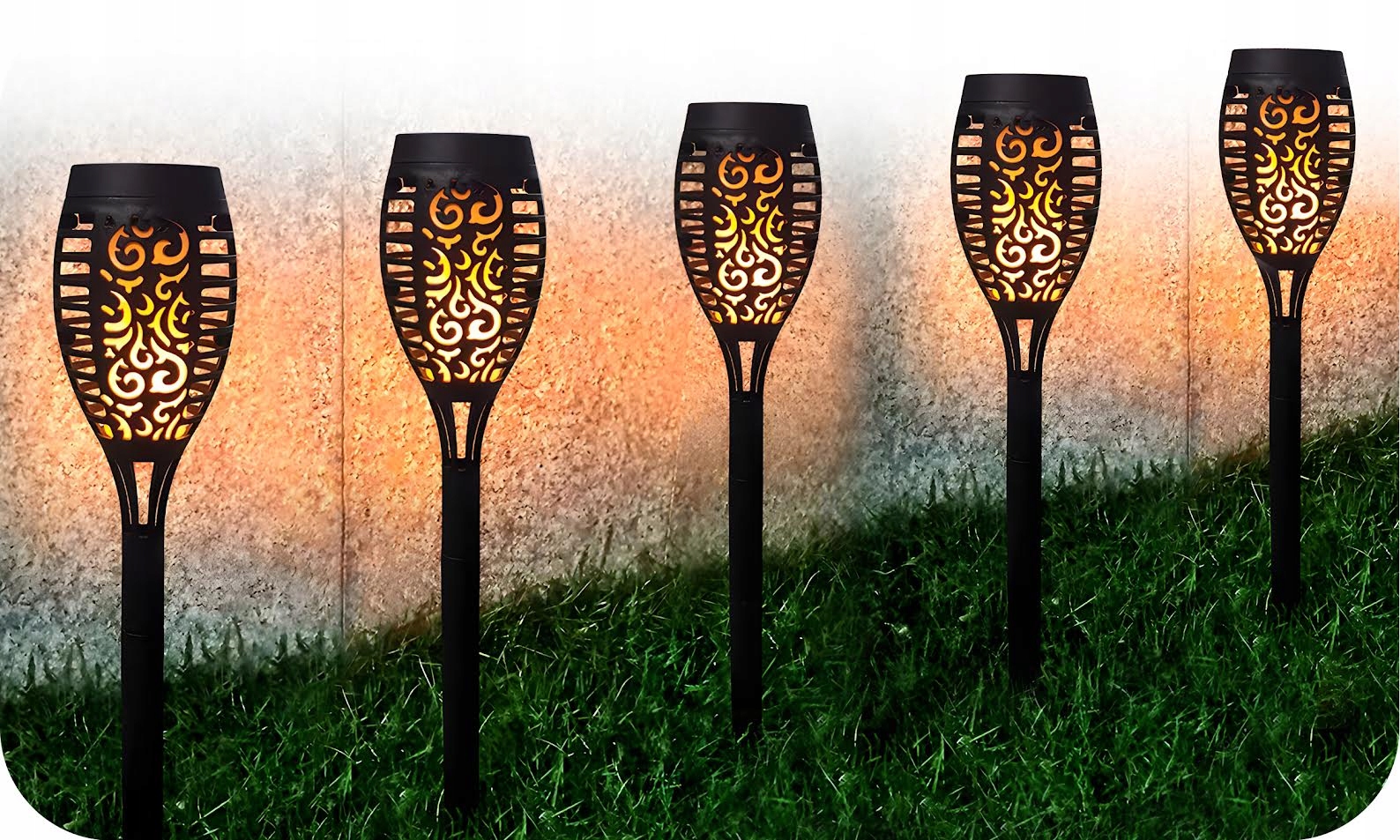 LAMPA SOLARNA LED POCHODNIA EFEKT PŁOMIEŃ OGIEŃ LAMPKI SOLARNE 8 SZTUK Marka inna