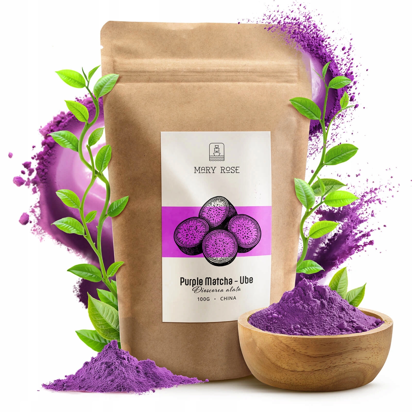 Mary Rose – Purple Matcha – Ube (v prášku) 100 g