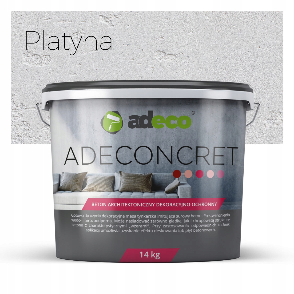 Platinový Ozdobný Beton Pro Interiéry Fasády Balení 14 Kg