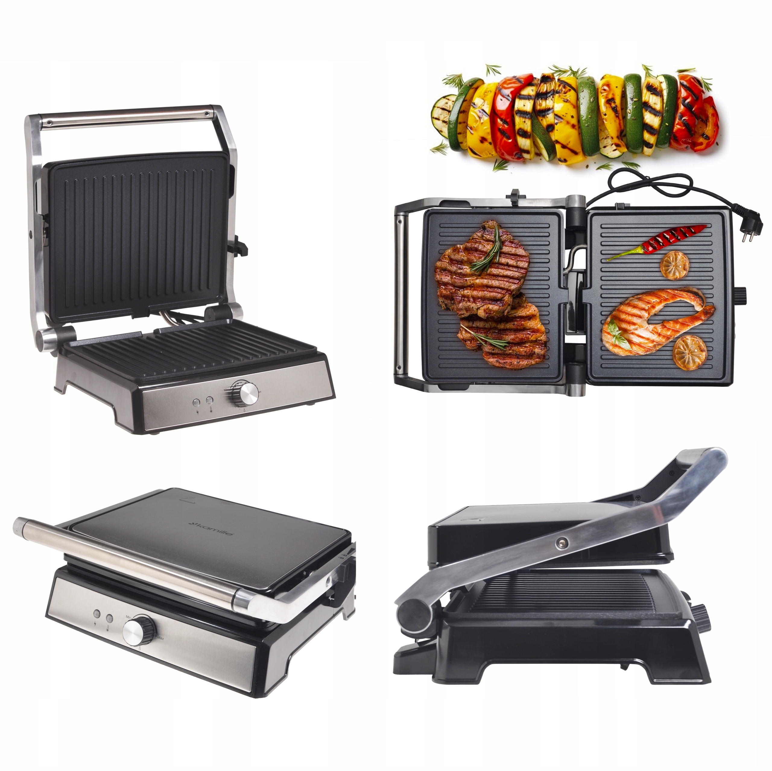 Grilovací opékač Univerzální toast tortilla panini Mocný 2000W Kamille