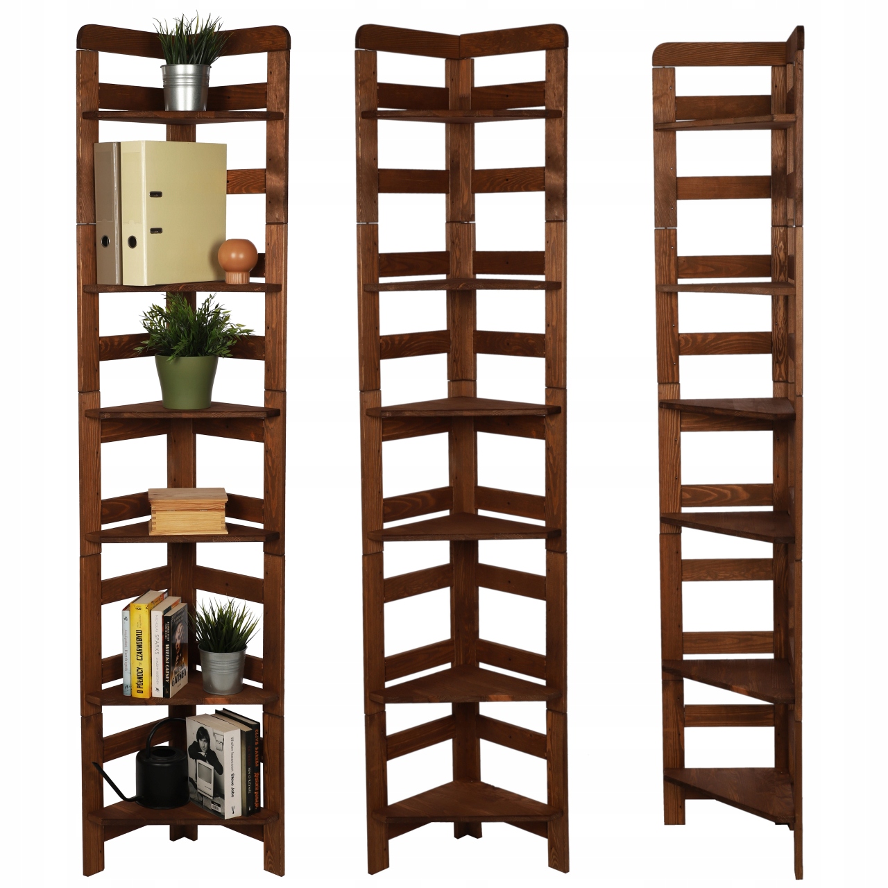 Kancelársky regál, kancelársky nábytok, drevený regál, Modulárny, Plné Police, 6 ks, Eko