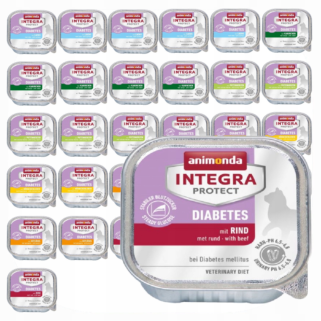Levně Animonda Integra Diabetes 32x100g Vlhké Krmivo Mix Pro Kočky s cukrovkou