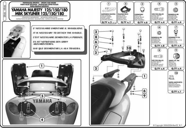 Kappa Rošt Centrálneho Kufra Yamaha Majestátny 125/150/180 (01-11) Bez Plytčiny