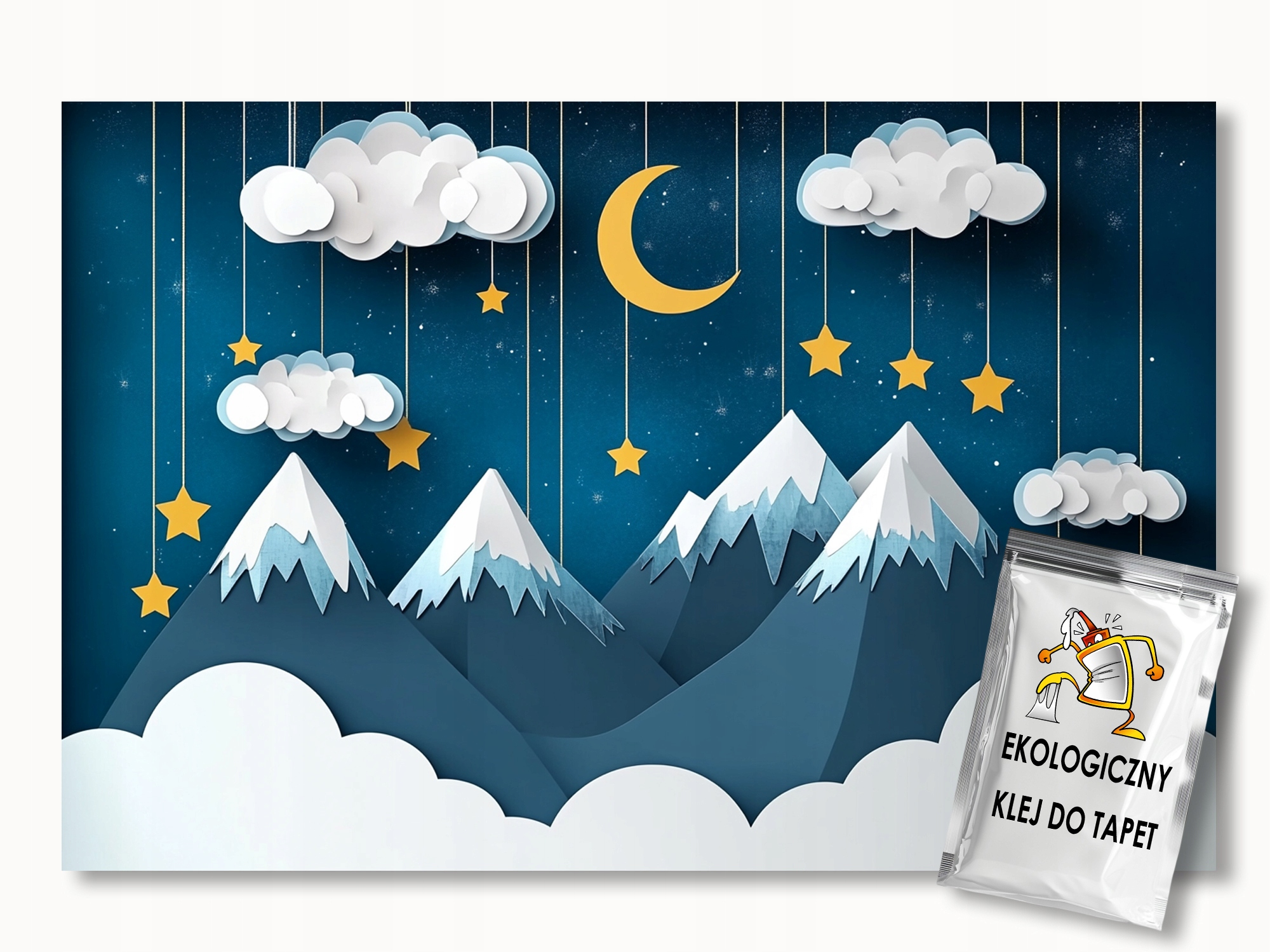 Fototapeta Flizelina Děti Noc Nebe Měsíc Hvězdy Hory 300x210 155g