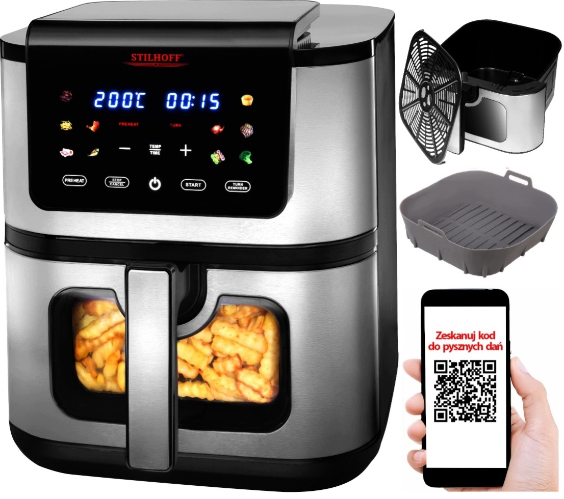 Horkovzdušná fritéza Stilhoff Airfryer Pro XL 8,5L silikonová vložka