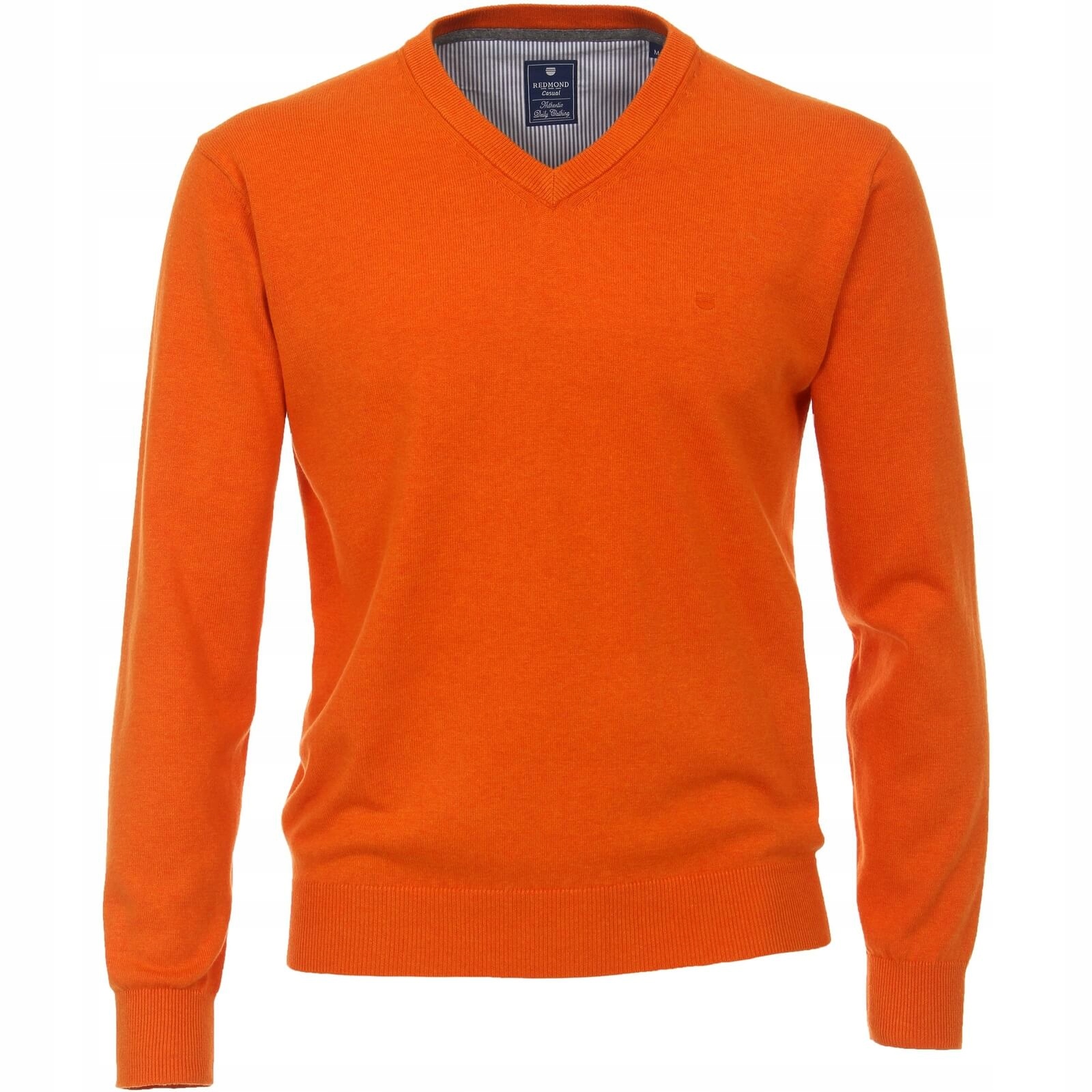 

pomarańczowy sweter bawełniany V-neck Redmond 3XL