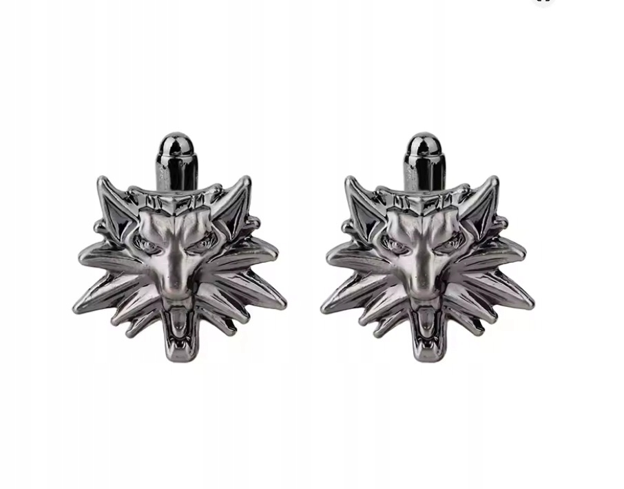 Spinki do mankietów koszuli WIEDŹMIN WILK WITCHER SZKOŁA CECH WILKA PASZCZA