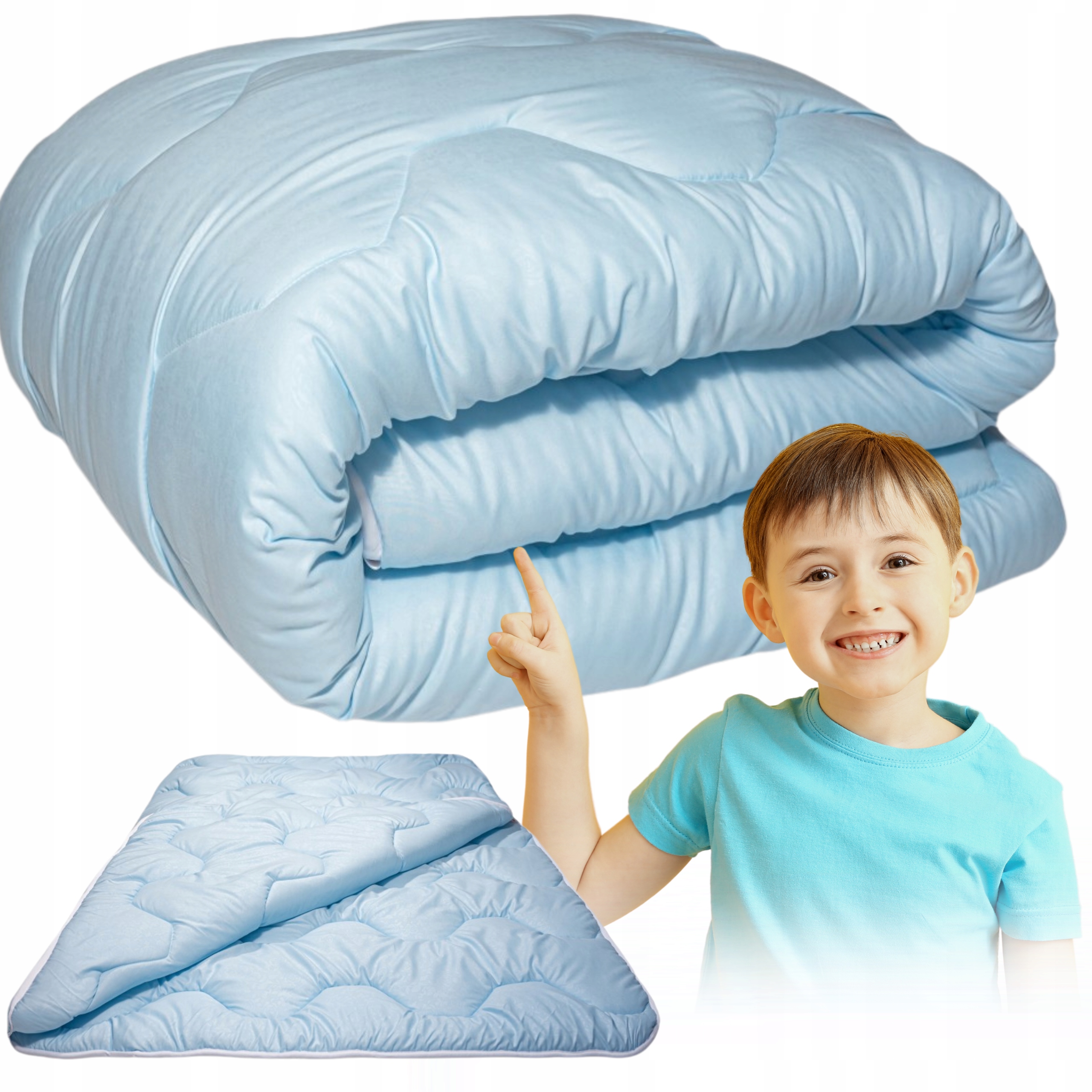 Celoroční Přikrývka Lehká Antialergická Prošívaná 160 x 200 cm Modrá