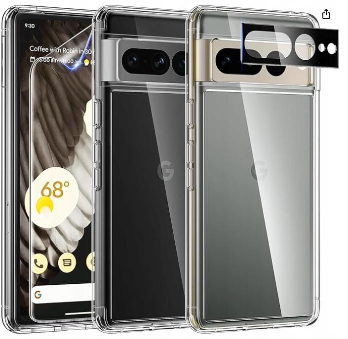 Etui 5 w 1 Google Pixel 7 Pro 5 w 1 Clear 2x szkło 2x szkło na aparat
