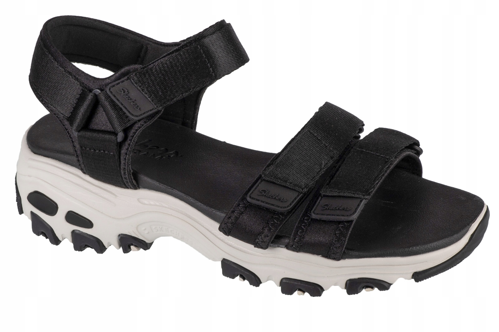 Skechers D'lites Fresh Catch [37] Dámské sandály z černé tkaniny