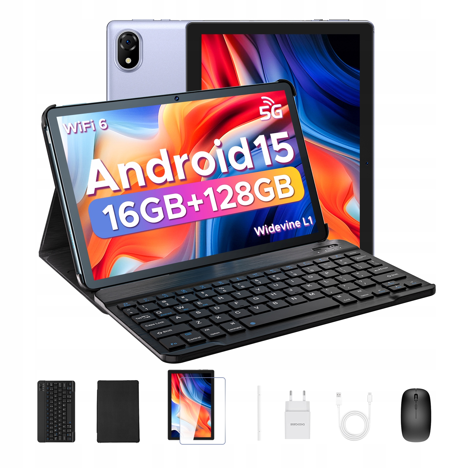 Tablet Android 15 Doogee U10 s Klávesnicí/Perem, 16 Gb RAM/128 Gb Úložiště, 10,1" Displej, 3,5mm Jack/WIFI6