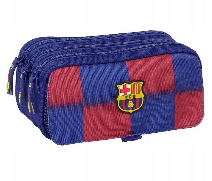 Fc Barcelona Piórnik Szkolny Trzykomorowy Bardzo Duży Premium
