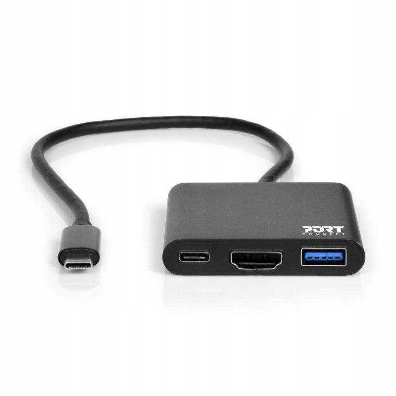 Port Connect Usb-c Hub, Hdmi 1X 4K Usb-a Usb-c, čierny 900140