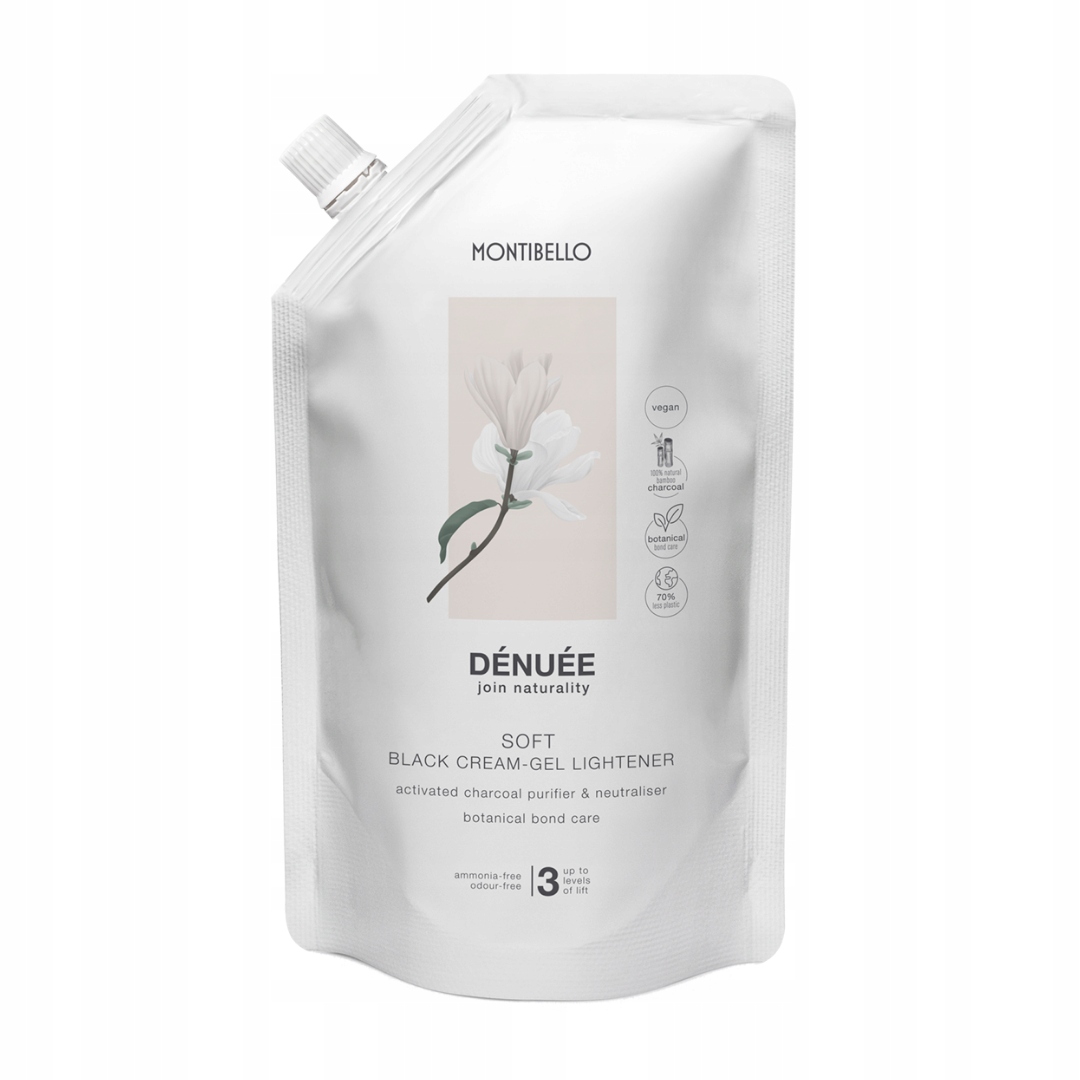 Węglowy rozjaśniacz w kremie bez amoniaku Denuee Soft Black Montibello 400m