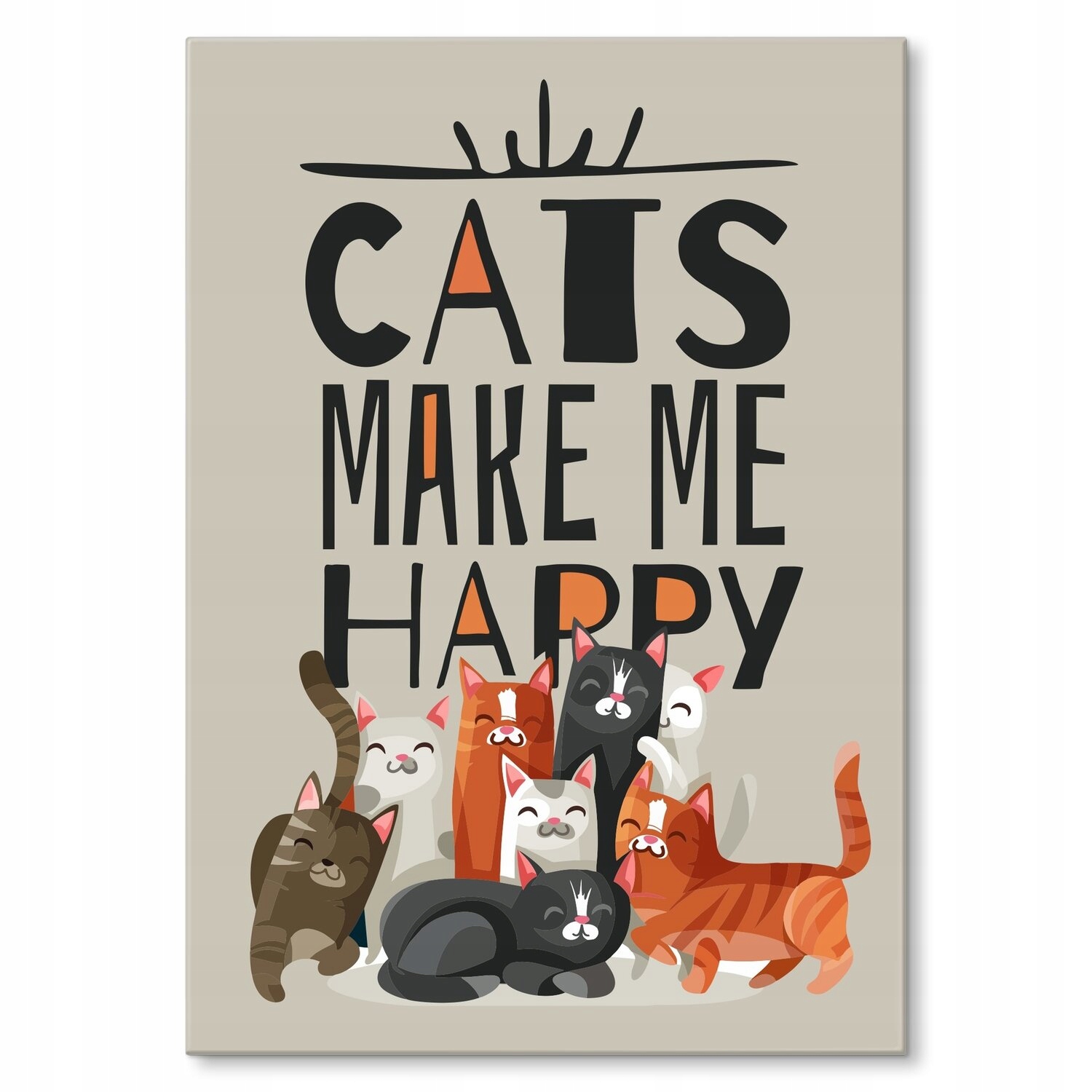 Kovový plakát Cats make me happy Szyld Plech 22 x 31 cm Dárek