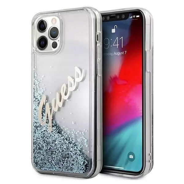 Guess Glitter Liquid Vintage GUHCP12LGLVSBL do iPhone 12 Pro Max