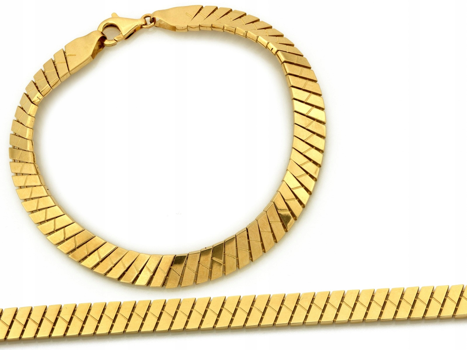 Zlatý náramek 585 s páskou z pohyblivých prvků r19 jako dárek 10.82 g