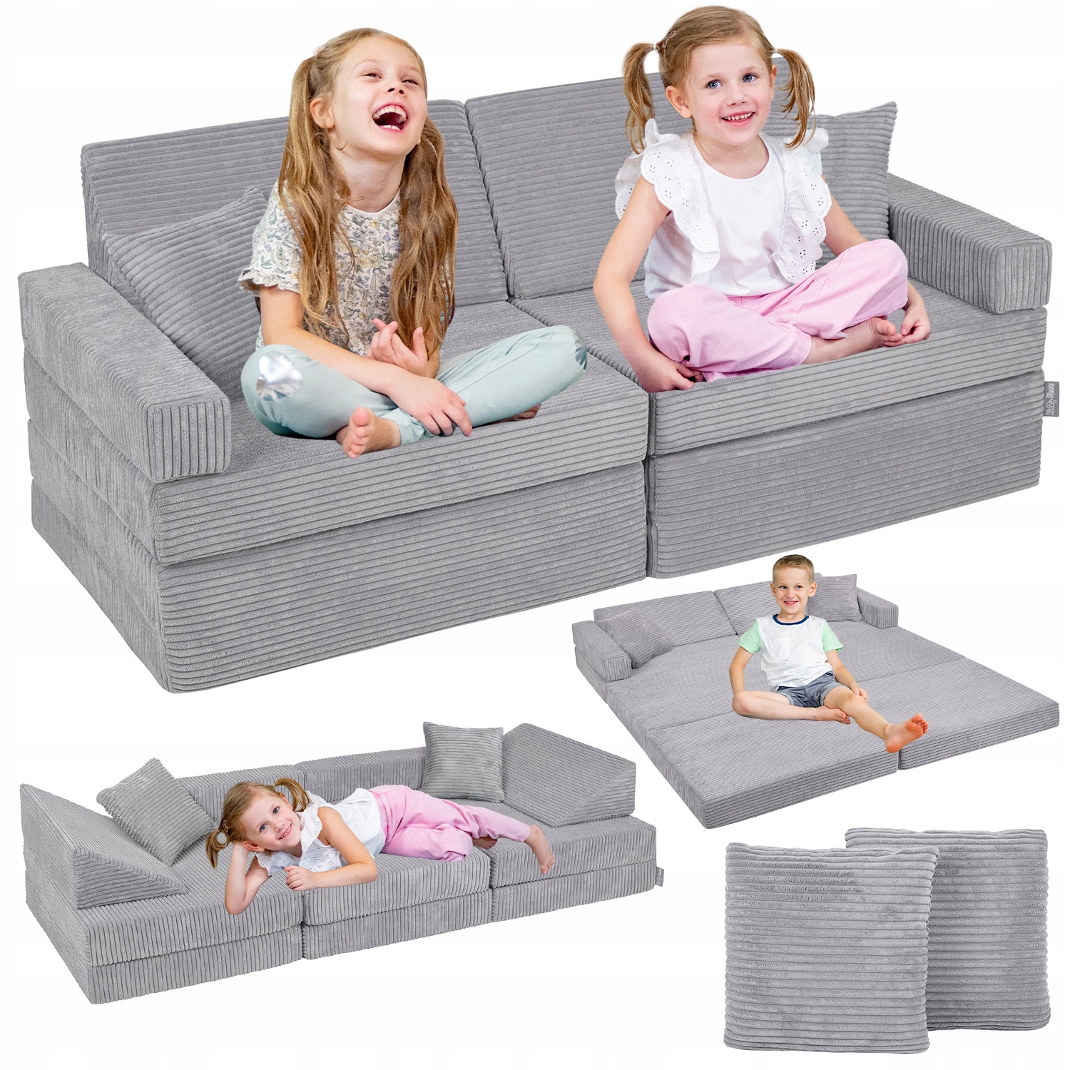 Sofa Kanapa rozkładana z poduszkami materac Dla Dzieci KiddyMoon KKMP-1400