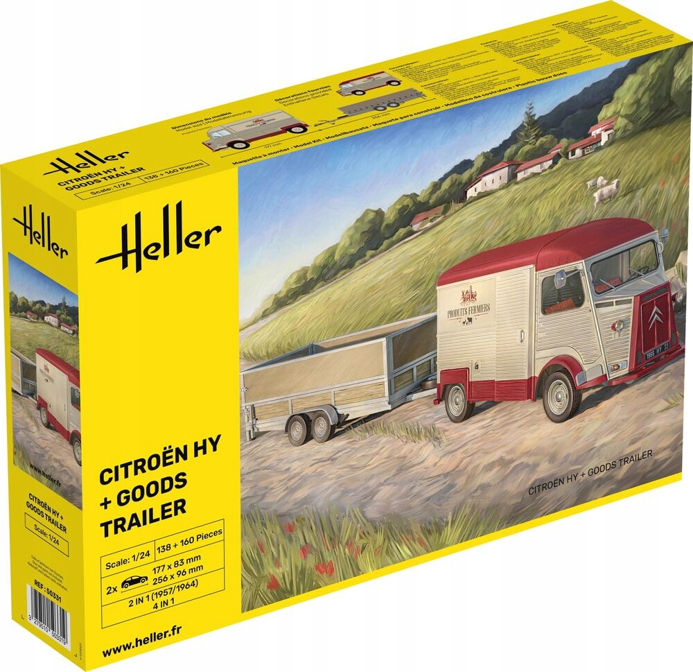 Citroen Hy Goods Trailer Heller 50331 měřítko 1/24