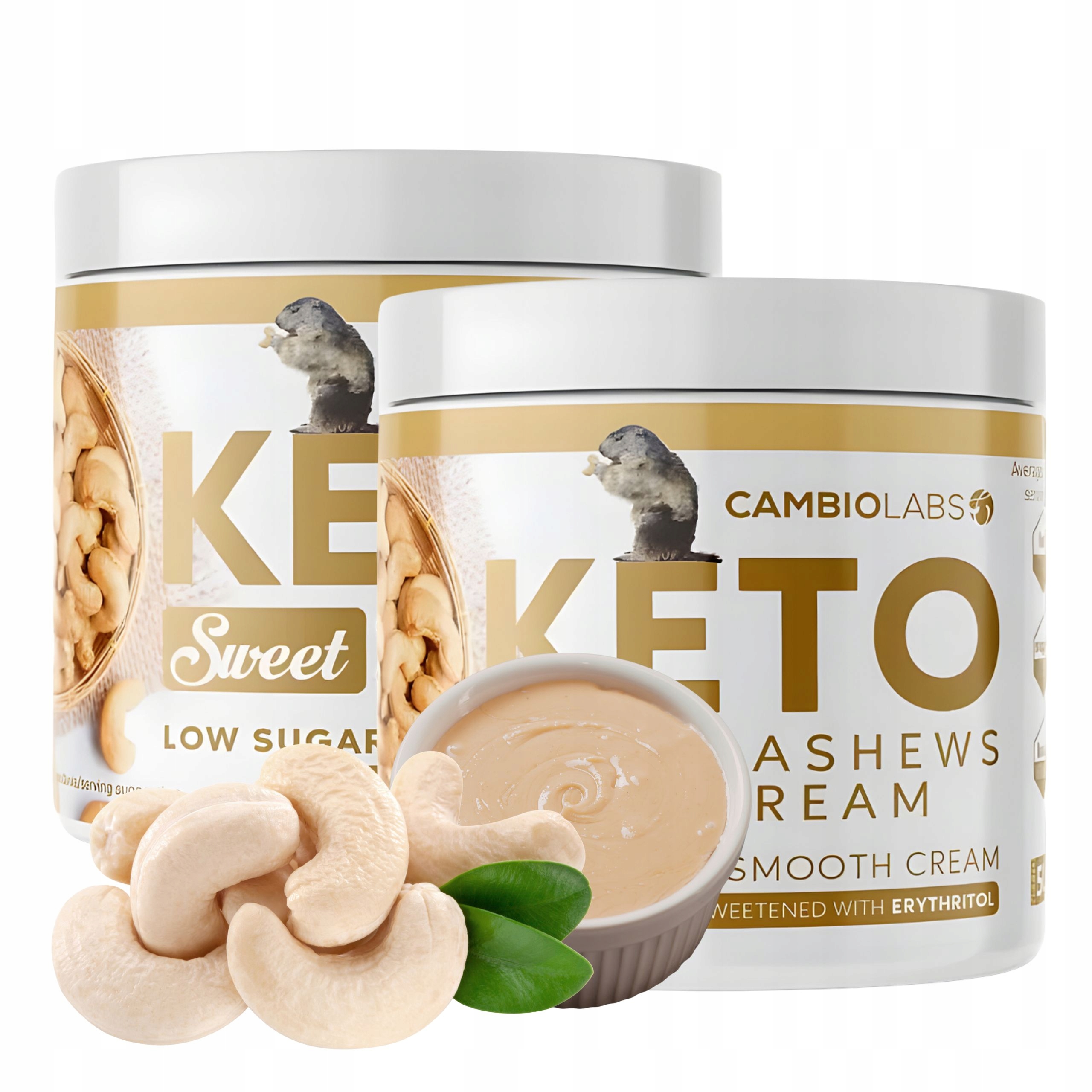 Levně Ořechový krém Keto z kešu sladkostí bez cukru 2x500 g