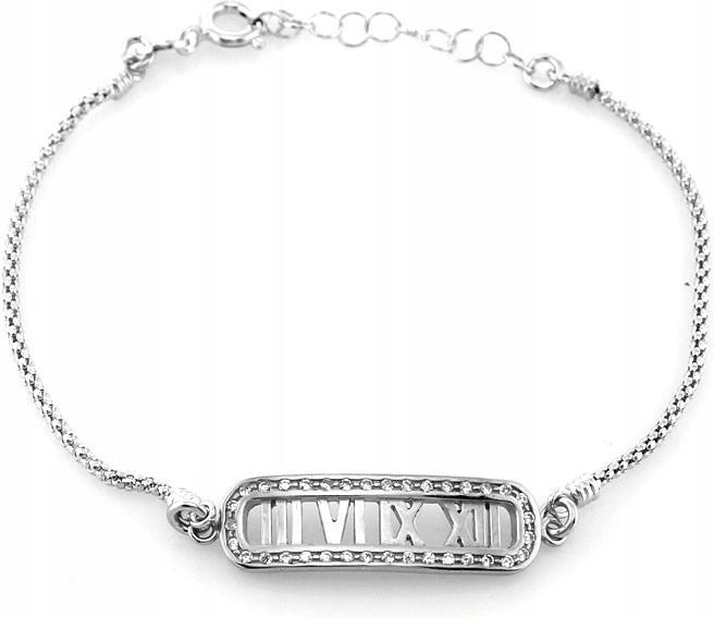 Stříbrný řetízkový náramek 925 s římskými číslicemi r20 jako dárek