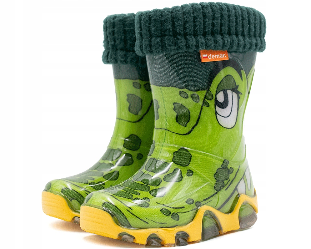 KALOSZE dziecięce OCIEPLANE krokodyl PRZEDSZKOLE gumiaczki dla dzieci Demar Marka Demar