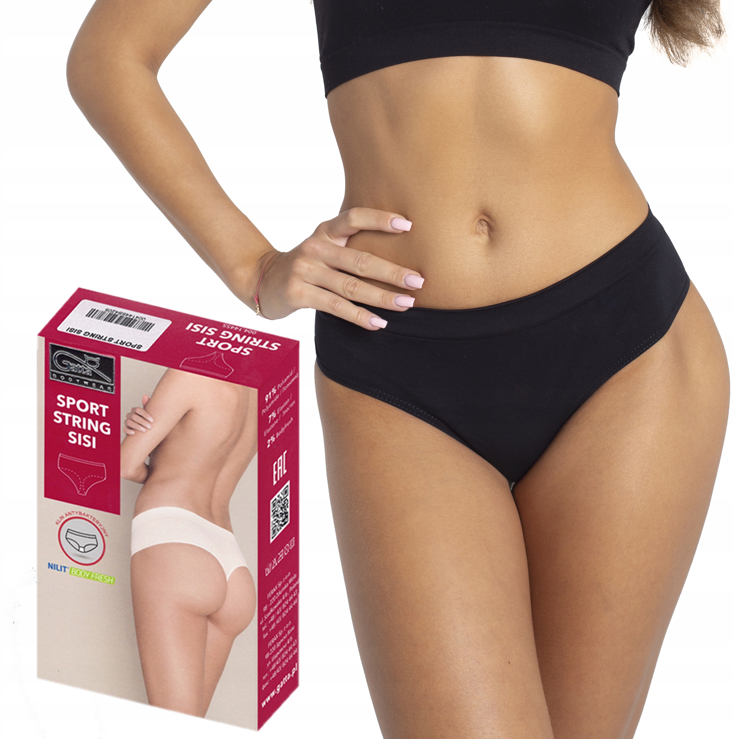 Sisi Sport String Gatta stringi, czarne, M