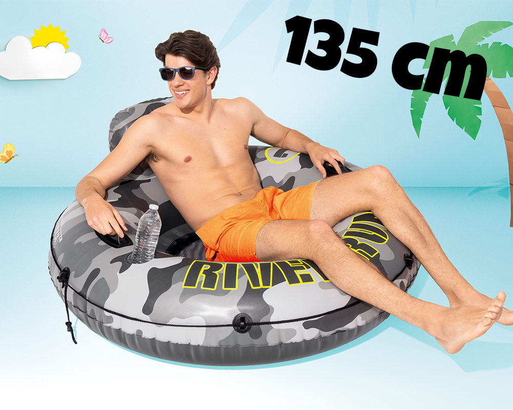 Intex 56835 Duże Koło do pływania dmuchane River run 135 cm z uchwytami